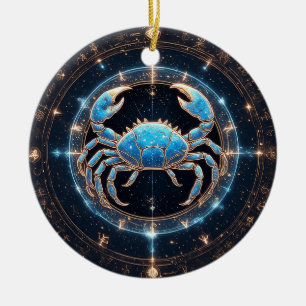 Elegant Cancer Zodiac Sign Ceramic Ornament