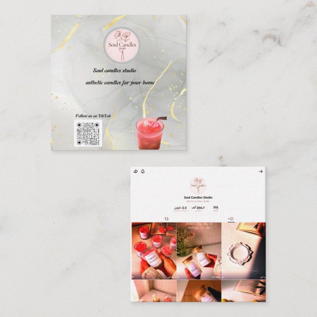 Elegant Candle Business Card | Soul Candles Studio (Front/Back)