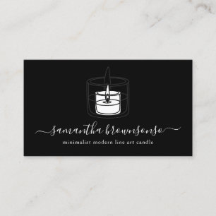 Elegant Candle Illustration Design Business Card