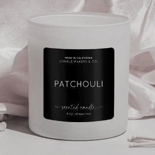 Elegant Candle Packaging Minimalist Black White Sq Square Sticker