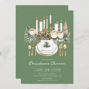 Elegant Candlelight Christmas Dinner Invite