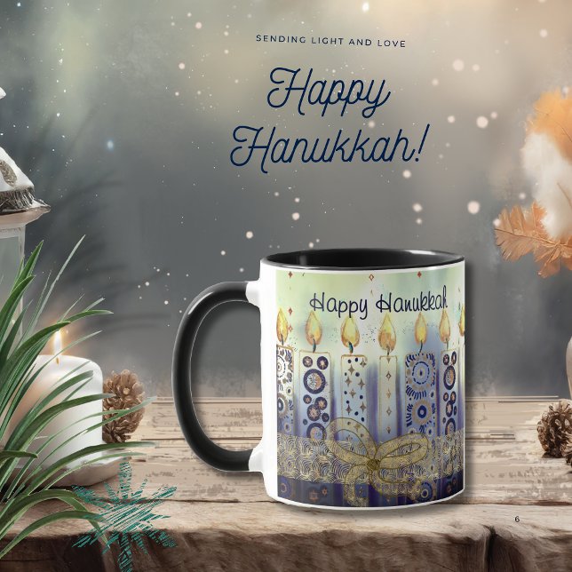 Elegant Candles Happy Hanukkah Mug (Elegant Candles Happy Hanukkah Mug)