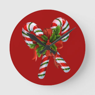 Elegant Candy Cane Wall Clock