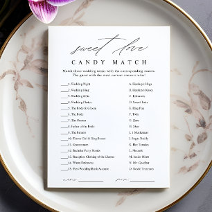 Elegant Candy Match Bridal Shower Game Card