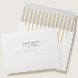 Elegant Candy Stripe Gold Return Address Envelope