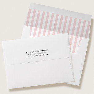 Elegant Candy Stripe Pink Return Address Envelope