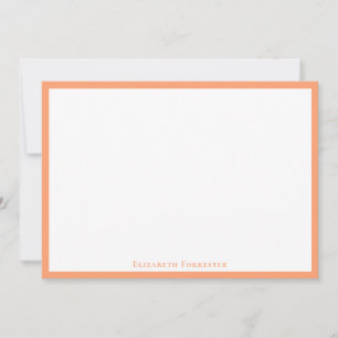 Elegant Cantaloupe Border Flat Note Card