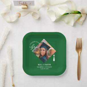 Elegant Cap Topper Custom Graduate Photo Keepsake Paper Plate