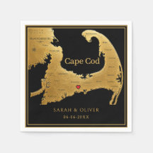 Elegant Cape Cod Map Wedding 