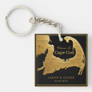 Elegant Cape Cod Wedding Welcome Key Ring