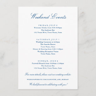 Elegant Cape Cod Weekend Events Wedding Enclosure Card