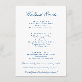 Elegant Cape Cod Weekend Events Wedding Enclosure Card