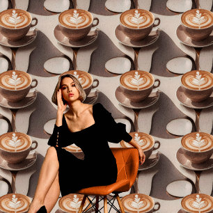 Elegant Cappuccino Caffee Latte Art Peel and Stick Wallpaper