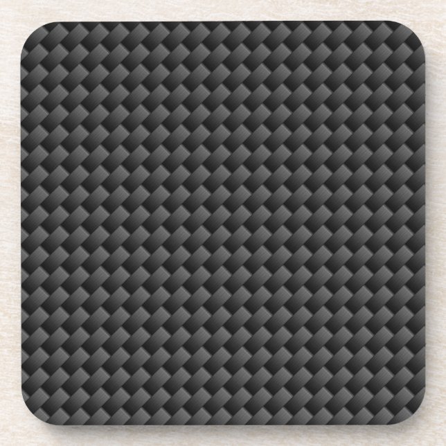 Elegant Carbon Fibre Style Print Decor Coaster (Front)