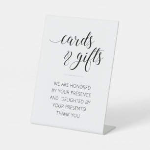 Elegant Card and Gift Table Wedding Pedestal Sign