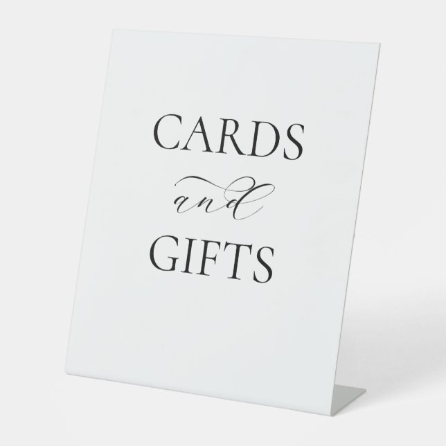 Elegant Cards and Gifts Black White Wedding Pedestal Sign (Front)