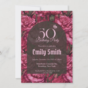 Elegant Carnation Accent 30Th Birthday Invitation