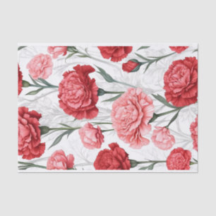 Elegant Carnation Flower Pattern Tissue Paper