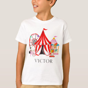 Elegant Carnival Circus Festival Show Kid's Name T-Shirt