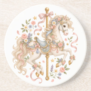 Elegant Carousel Horse French Fairytale Coaster