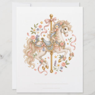 Elegant Carousel Horse French Fairytale Custom Letterhead