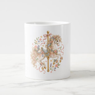 Elegant Carousel Horse French Fairytale Large Coffee Mug