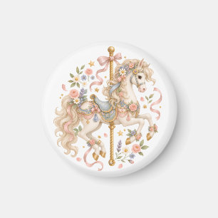 Elegant Carousel Horse French Fairytale Magnet