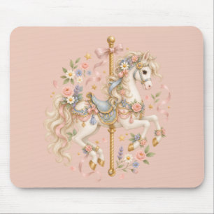 Elegant Carousel Horse French Fairytale Mouse Pad