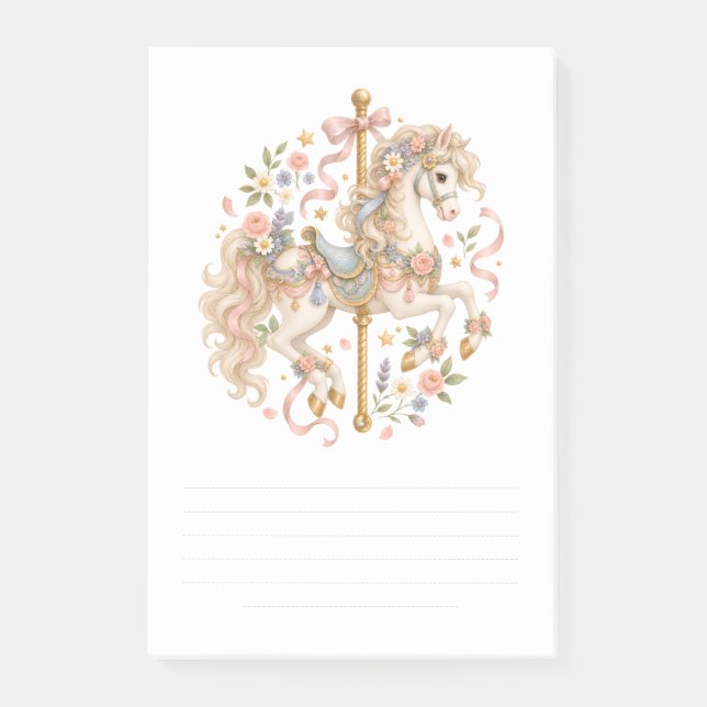 Elegant Carousel Horse French Fairytale Post-it Notes (Front)