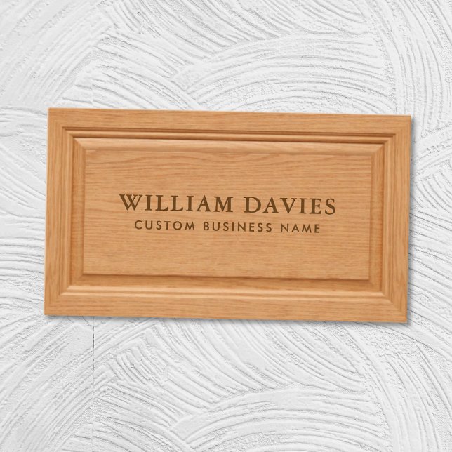 Elegant Carpenter Contractor Wooden Texture Business Card (Creator Uploaded)