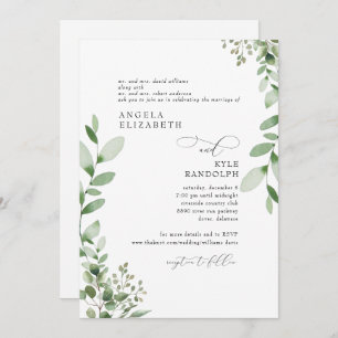 Elegant Cascading Greenery Wedding Website Invitation