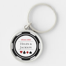Elegant Casino Poker Chip Black White Wedding