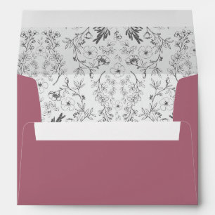 Elegant Cassis Purple Floral Pre-Addressed Envelope
