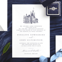 Elegant Castle Illustration Parents Host Wedding