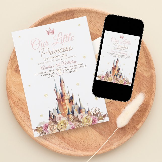 Elegant  Castle Little Princess Birthday  Invitation (Creator Uploaded)