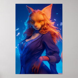 Elegant Cat Anthro Poster