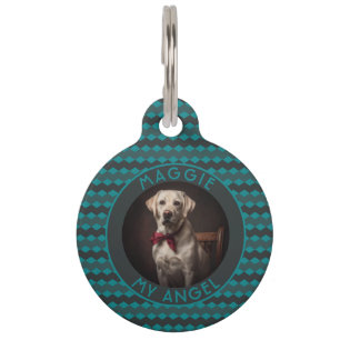 Elegant Cat Dad Gift Chevron Print Pet Tag