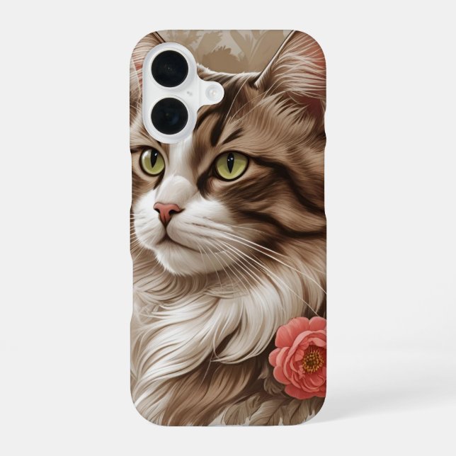 Elegant Cat  iPhone 16 Case (Back)