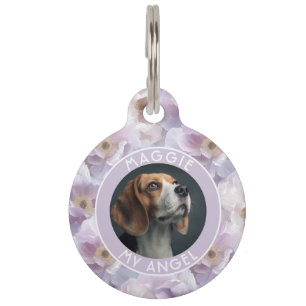 Elegant Cat Lover Present Rose Motif Pet Tag