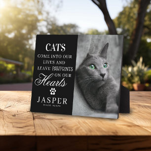 Elegant Cat Memorial Photo & Quote Plaque