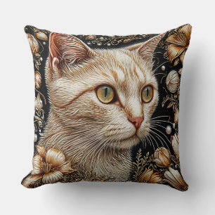 Elegant Cat Portrait Cushion