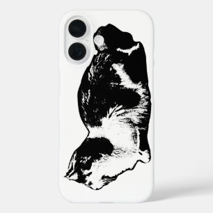Elegant Cat Profile Ink iPhone Case