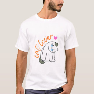 Elegant Cat Stroll – Minimalist Cat Walk Illustrat T-Shirt