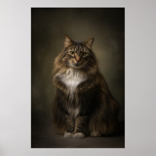 Elegant Cat Studio Portrait Poster