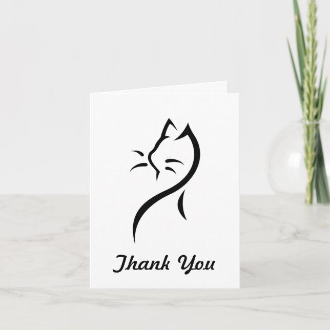 Elegant cat Thank You Note (Front)