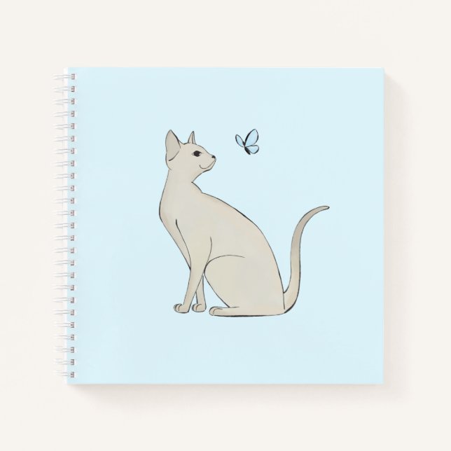 Elegant cat with butterfly notebook (Front)