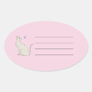 Elegant cat with butterfly sticker