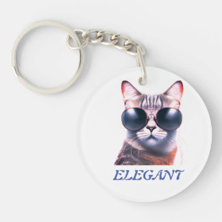 elegant cat with sunglasses Acrylic Keychain