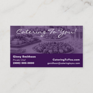 Elegant Catering   Food Service & Private Chef Business Card