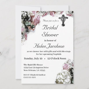 Elegant Catholic Bridal Shower Invitation